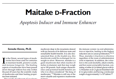 Maitake DFraction: Apoptosis Inducer and Immune Enhancer