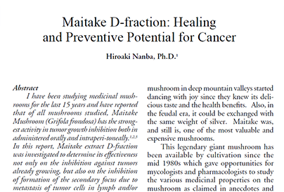 Maitake Dfraction: Healing and Preventive Potential for Cancer