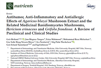 Antitumor, Anti-Inflammatory and Antiallergic Effects of Agaricus blazei Mushroom Extract and the Re