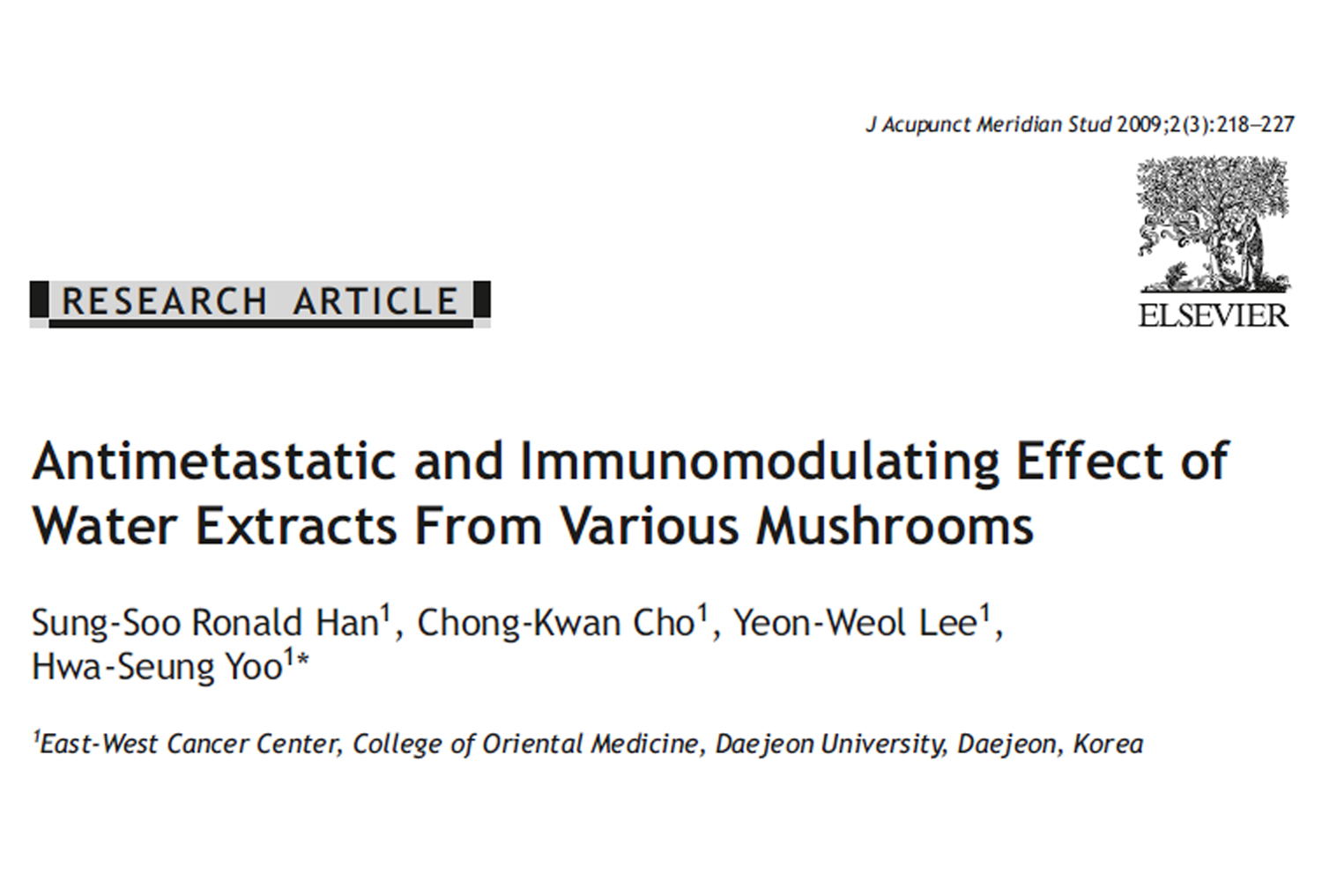 Antimetastatic and immunomodulating effect of water extracts from various mushrooms