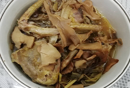 Maitake pigeon soup