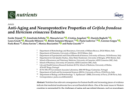 Anti-Aging and Neuroprotective Properties of Grifola frondosa and Hericium erinaceus Extracts