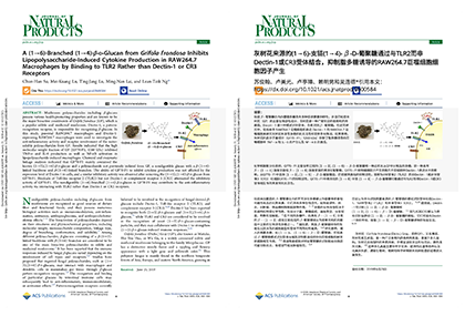 A(1→6)-Branched(1→4)-β‑D‑GlucanfromGrifolafrondosaInhibits  Lipopolysaccharide-InducedCytokineProductioninRAW264.7  MacrophagesbyBindingtoTLR2RatherthanDectin‑1orCR3  Receptors